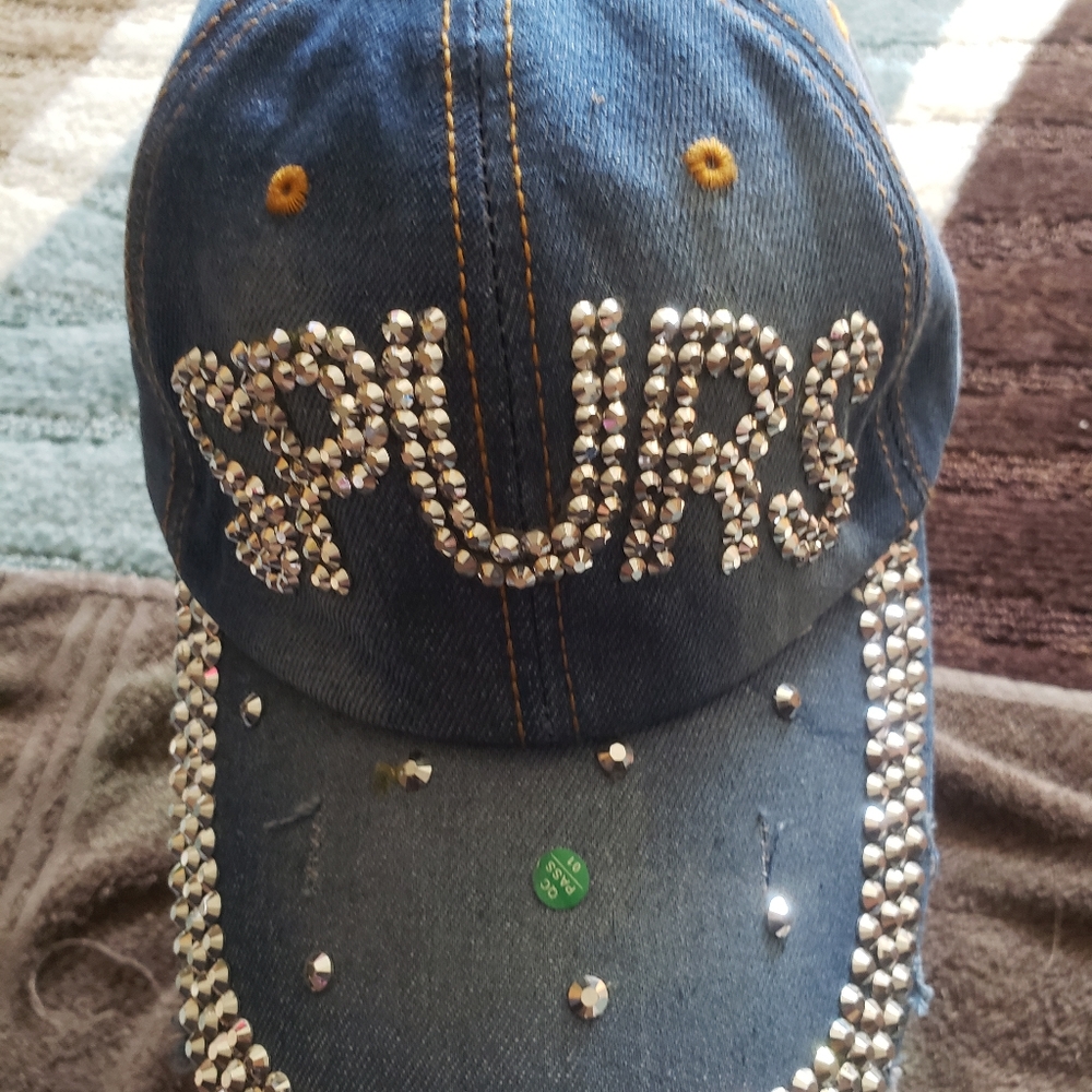 New nba San Antonio Spurs rhinestone baseball cap